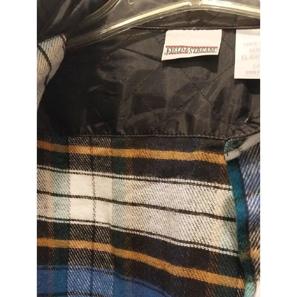 Field & Stream Blue Plaid Quilted Jacket/Shirt...Size L.  NWOT